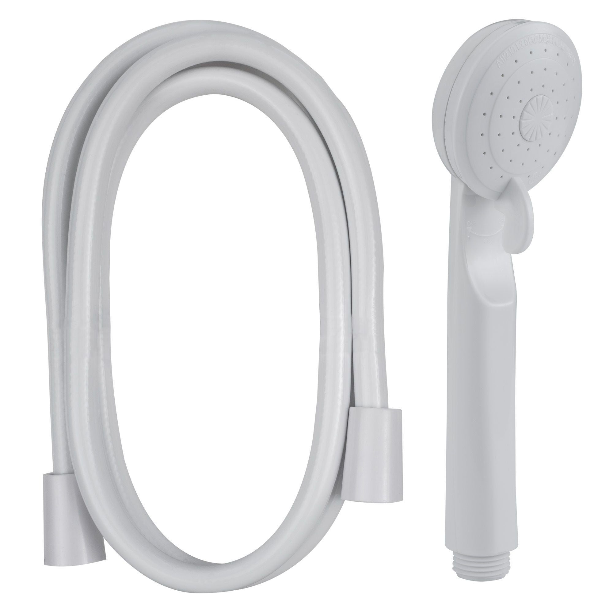 RV Handheld Shower Head and Hose with Shut Off White
