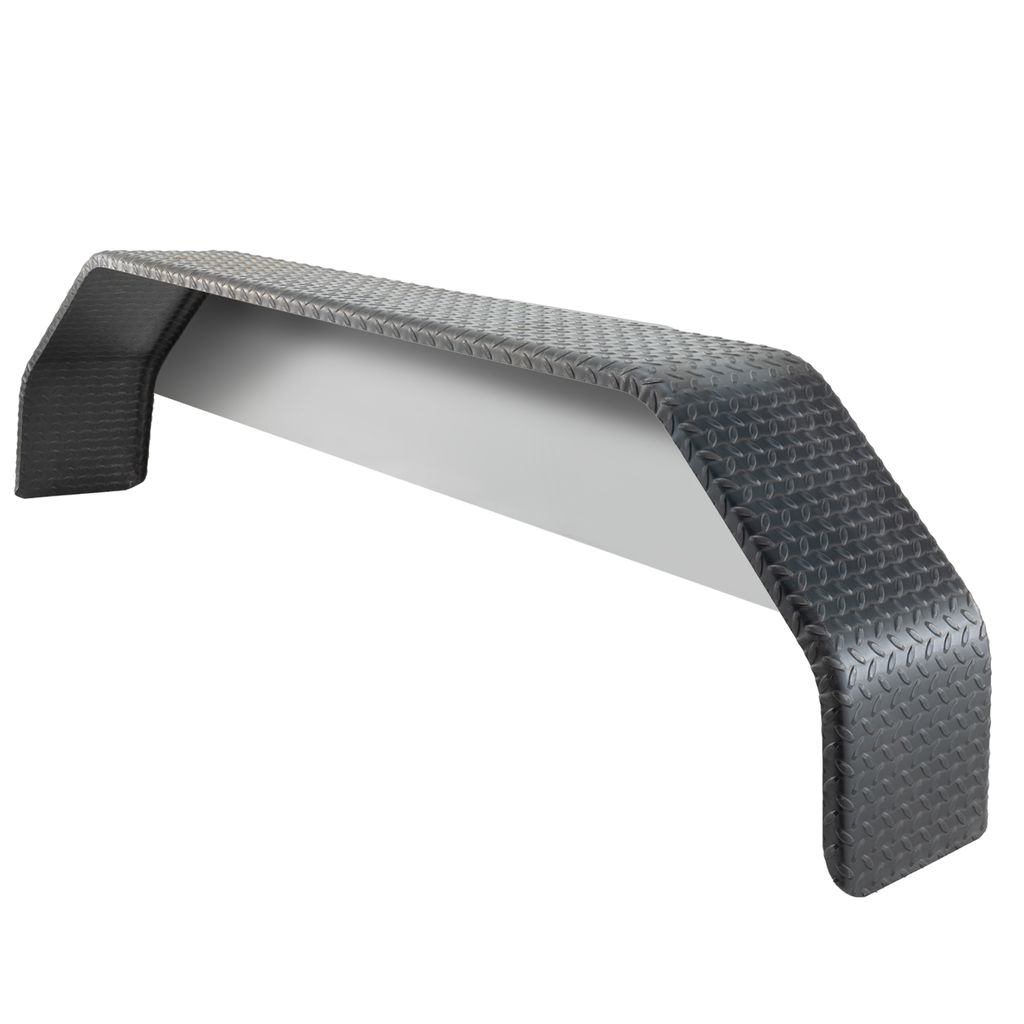 Steel Diamond Plate Double Break Tandem Axle Trailer Fender  72" x 19 3/4" x 10"