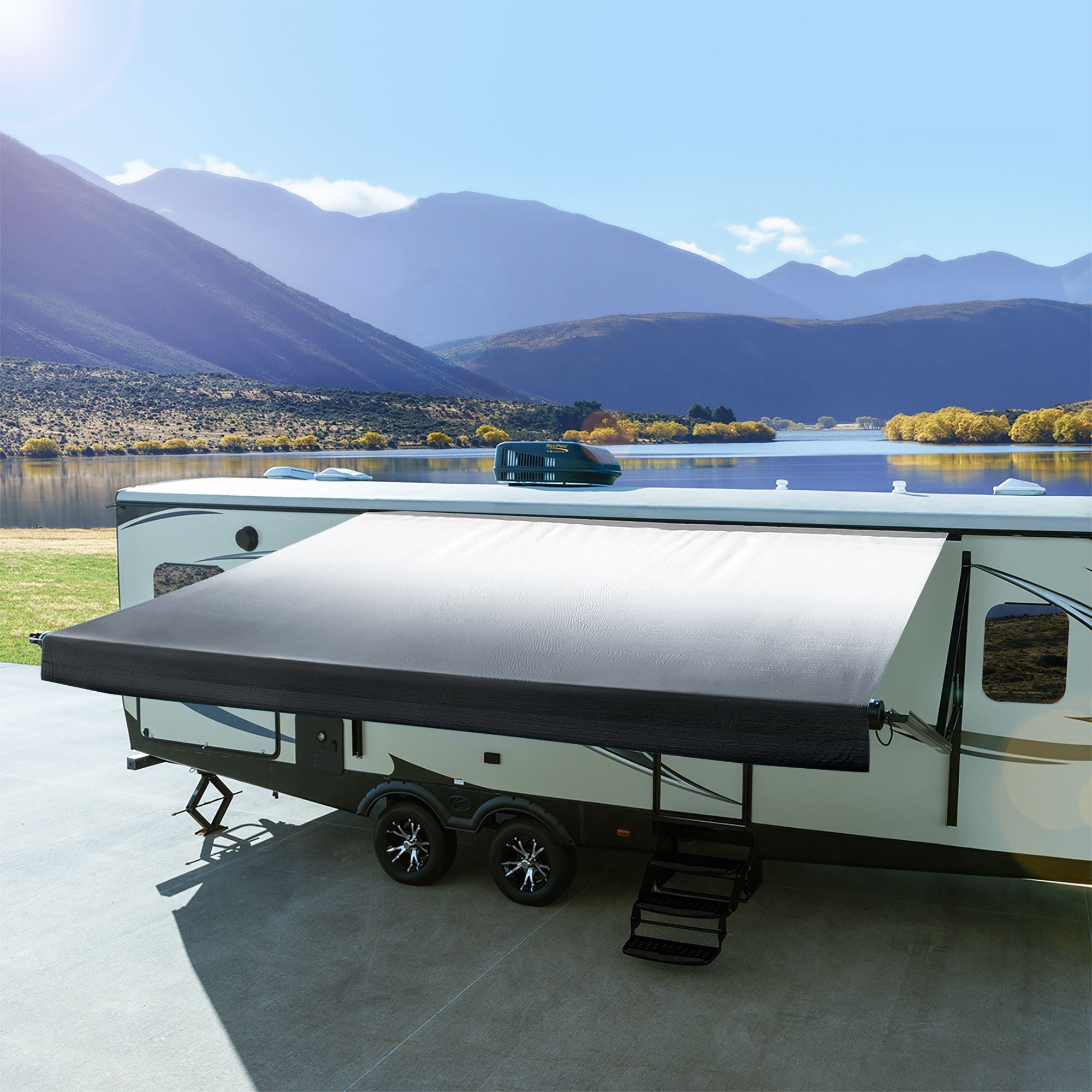 9' RV Awning Replacement Fabric Heat-Welded Seams (Actual Width 8' 1")