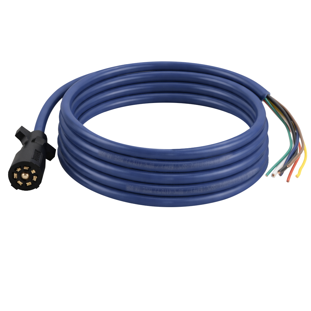 7-Way Trailer Plug Cord Wiring Harness 8' Cold Resistant